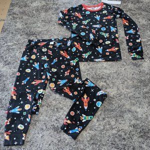 NWT PJ Place 2 piece Pajama Set Long Sleeve Boys Spaceships Rockets Size 14